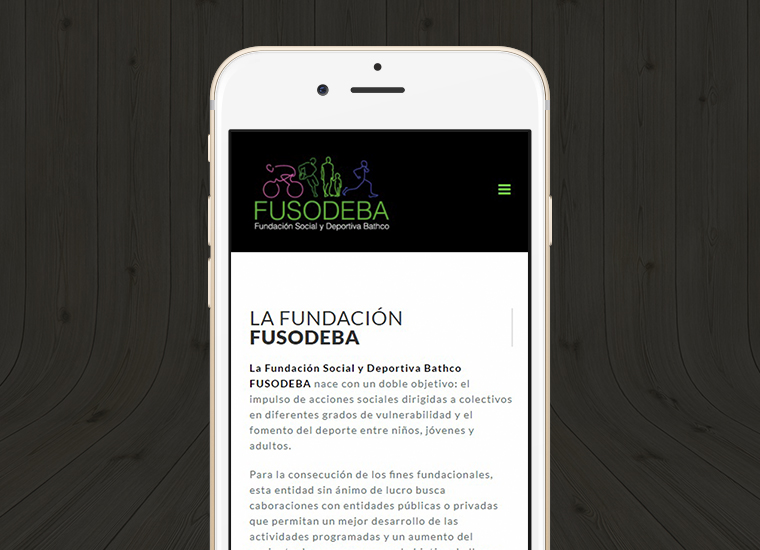 Diseño web de la Fundación Fusodeba